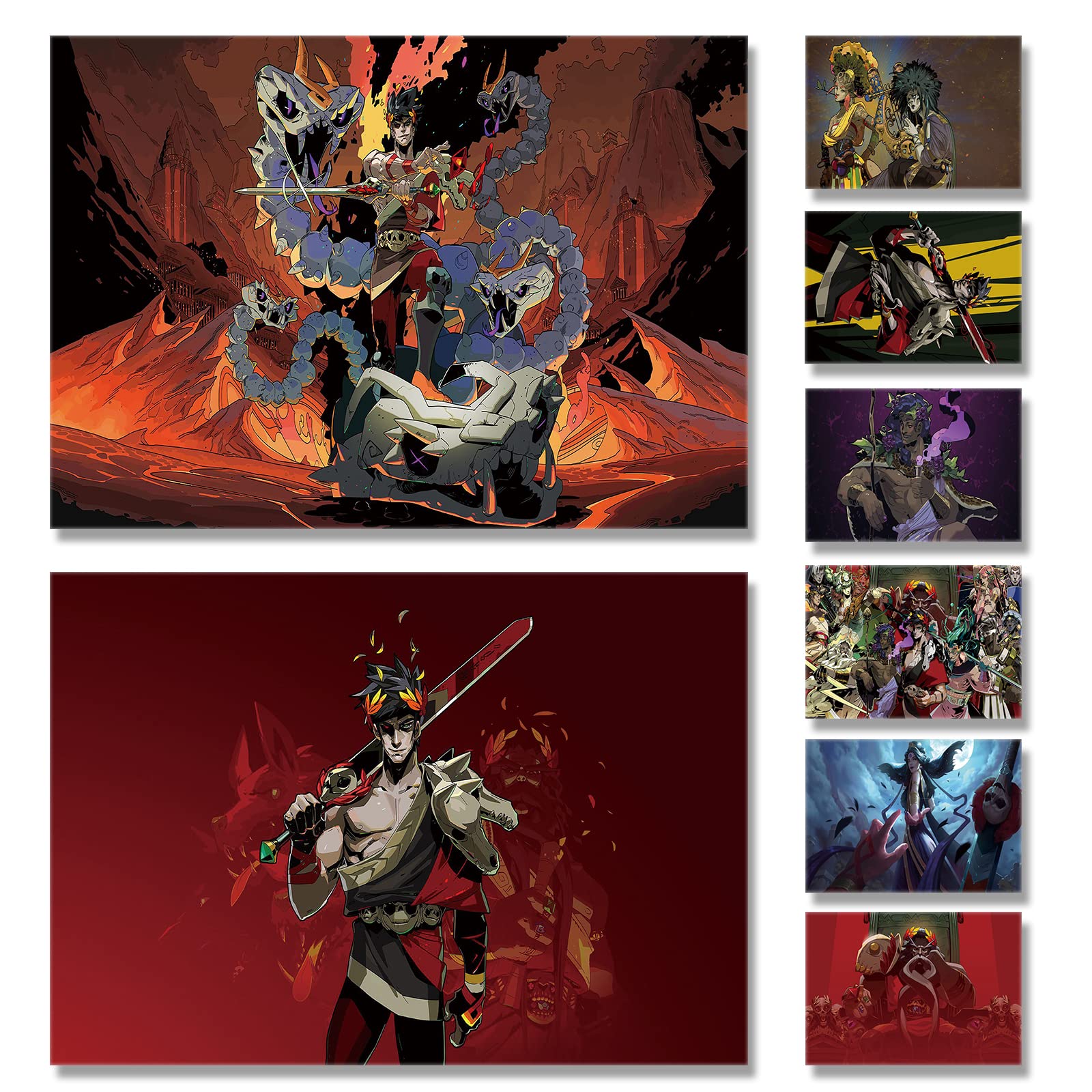 Amazon.com: Hades Video Game Posters 8 Pieces Hades Wall Art Posters Home  Decor Student Dormitory Bedroom Living Room Club Game Room Wall Aesthetic  Decor 10*14 Inch Frameless: Posters & Prints