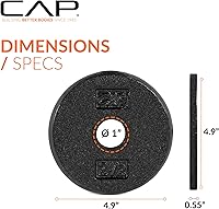 Vista 4 de CAP Barbell Standard 1-Inch Cast Iron Weight Plates - Singles & Sets 1.25-50 lbs Multiple Options