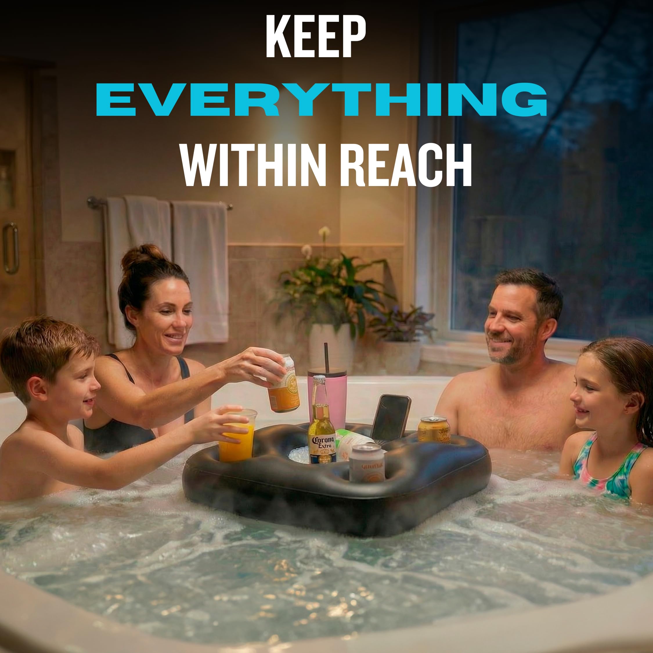 DIVEBLAST: Premium Floating Drink Holder for Pool, Hot Tub Accessories for Adults - Holds Up to 50 LBS - Fun Swimming Pool Accessories for Adults, Cool and Unique Drink Floaties