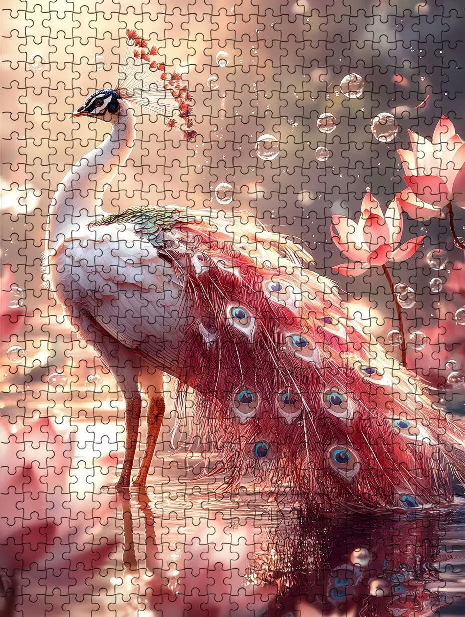Puzzle 2000 Pezzi, Pavo Rosa 3D Puzzle per Adulti Impegnativo, Educa Puzzles Artistico, Divertente E Stimolante Puzzles Decorativo per La Famiglia, Regalo e Decorazione Pareti DX0YL6-246