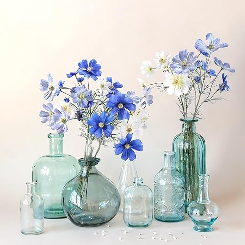 Miniatura 5 de Flores azules artificiales para decoración, flores cosmos, flores artificiales de seda de Coreopsis de tallo largo, centros de mesa, arreglos