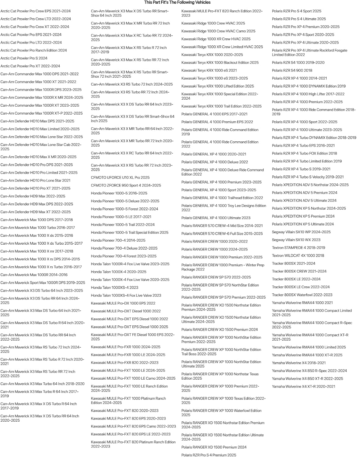 TUSK UTV Cover XX-Large for Kawasaki Teryx KRX 1000 Blackout Edition 2025