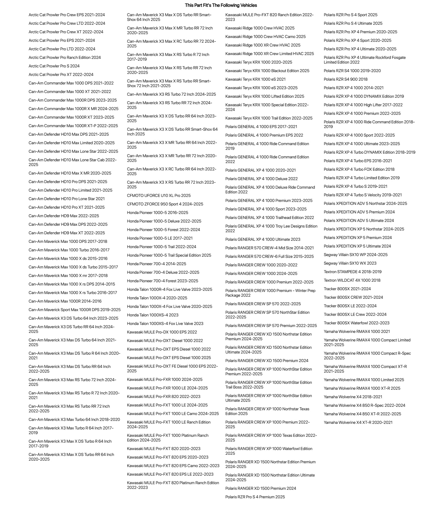 Tusk UTV Cover XX-Large For YAMAHA Wolverine RMAX4 1000 Limited Edition 2021-2024