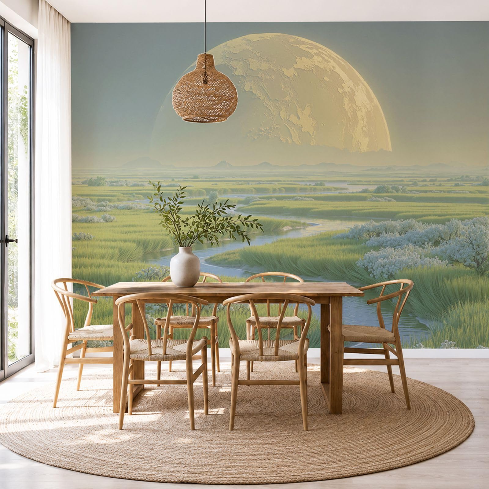 Papier Peint Panoramique Lune pour Chambre d'Enfant et Salon