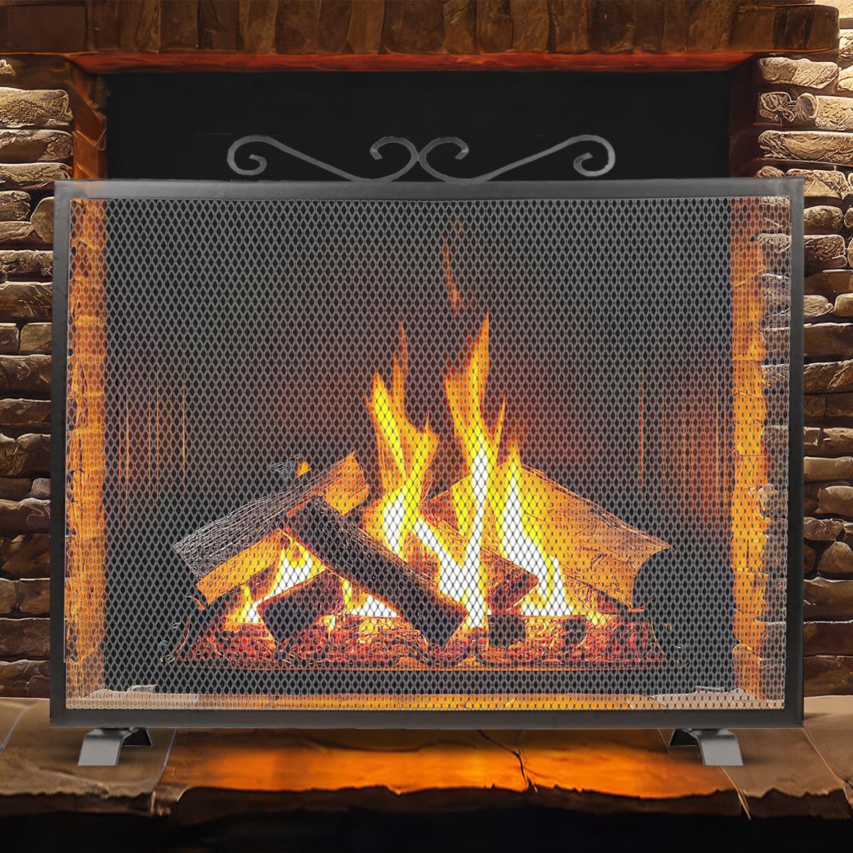 Pare-feu Cheminée FERDECO - Acier Forgé Noir - Barrière De Sécurité - Fabriqué En France - Neuf