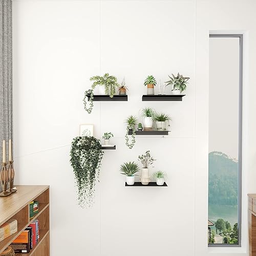 Miniatura 5 de JYL HOME Moderno estante flotante montado en la pared resistente para sala de estar, dormitorio, baño, 12 pulgadas, blanco, paquete de 2