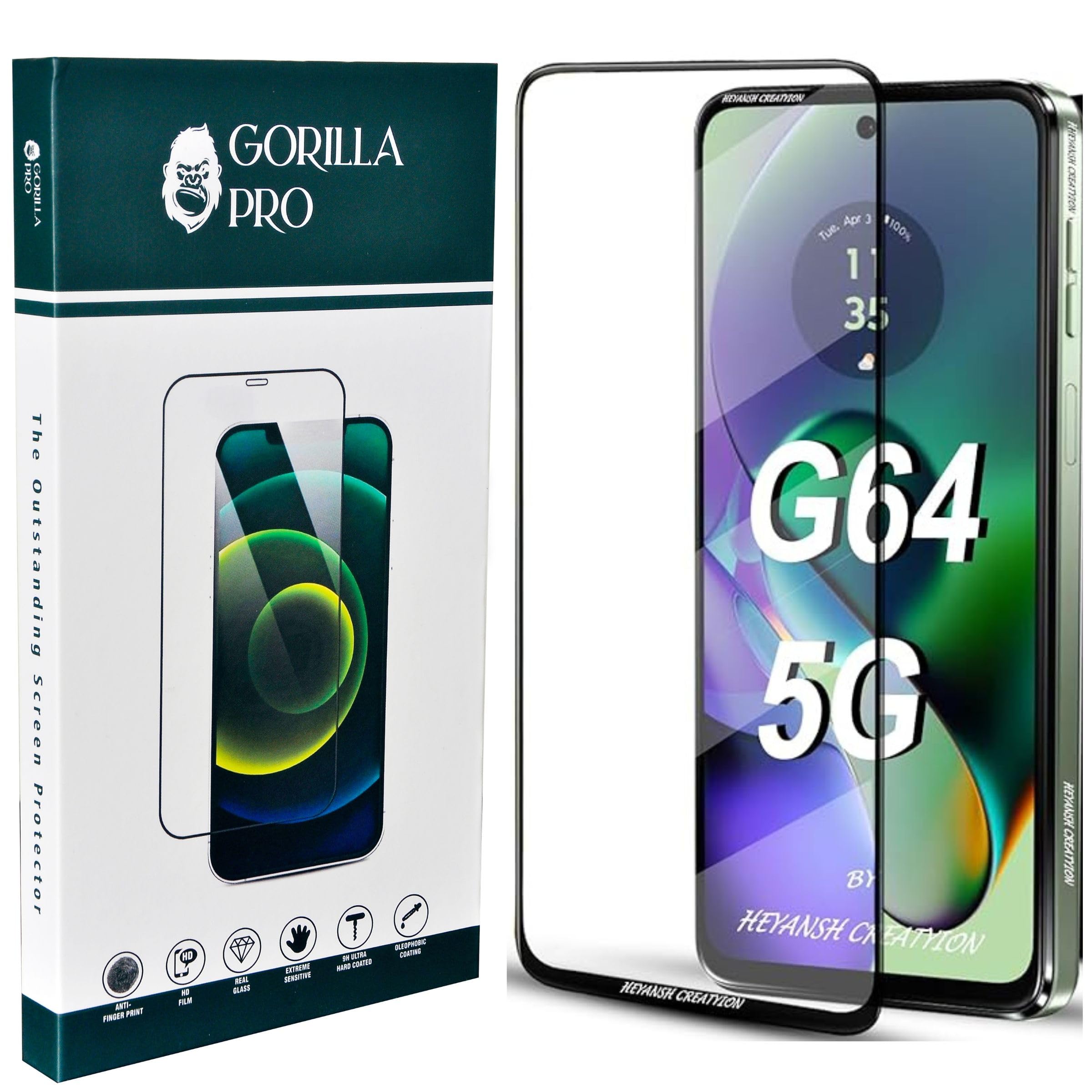 GORILLA PRO Tempered Glass Screen Guard For Motorola Moto G64 5G Smartphone - Edge To Edge Tempered Glass Screen Protector - 9H Hardness - 6D Tempered Glass - Pack Of 1 (B0D2QVY6NM) Amazon Price History, Amazon Price Tracker
