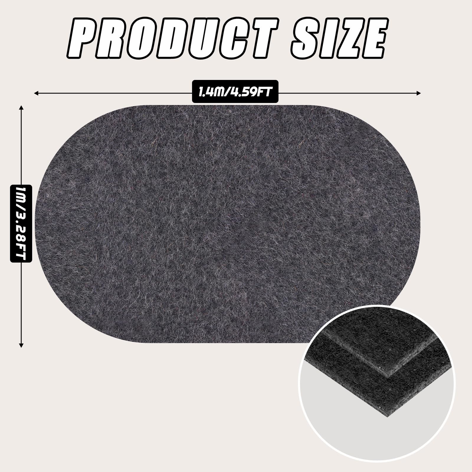 Ice Bath Mat,Cold Pod Mat for Ice Bath Tub-Cold Cold Plunge Mat 4.59X3.28FT for Underneath of Ice Baths