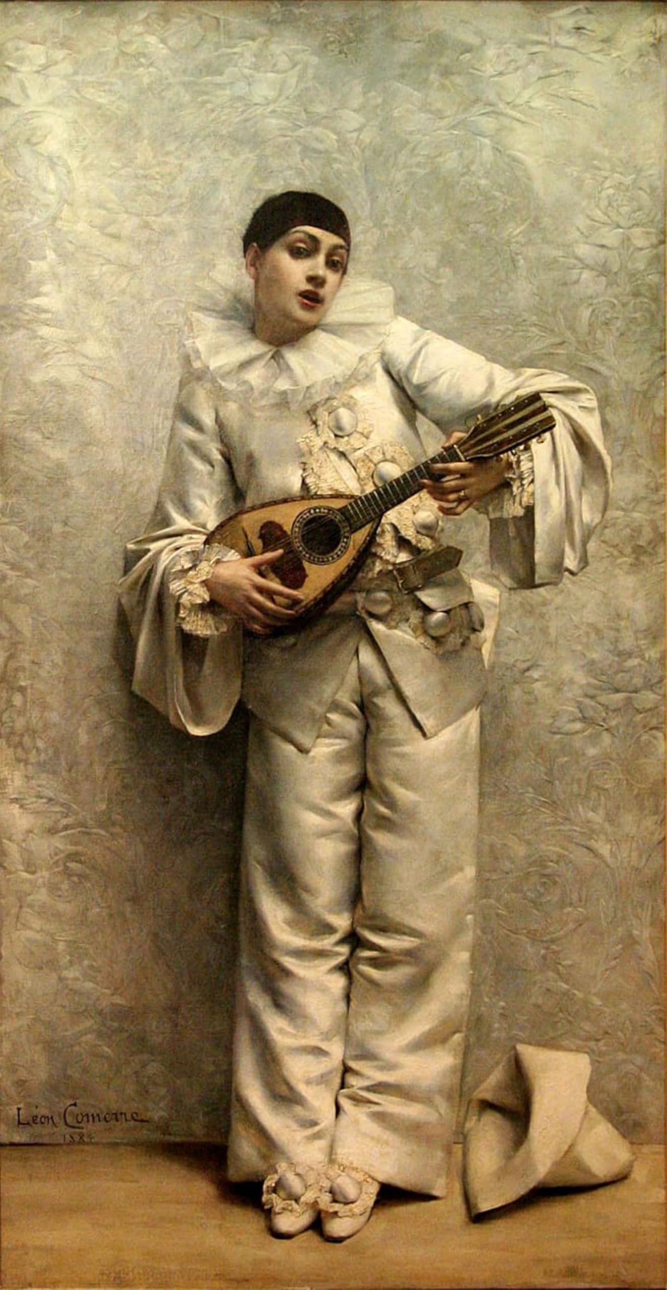 SERENDIPITP Aesthetic Poster Photo Wall Print Retro Picture Pierrot Playing Mandolinen by Leon Francois Comerre Modern Wall Artwork for Home Decor 60x90cm