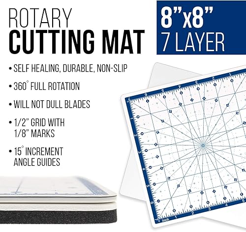 Miniatura 2 de U.S. Art Supply Alfombrilla de corte profesional de 8 x 8 pulgadas, de alto contraste, de alto contraste, resistente, antideslizante, de 7 capas,