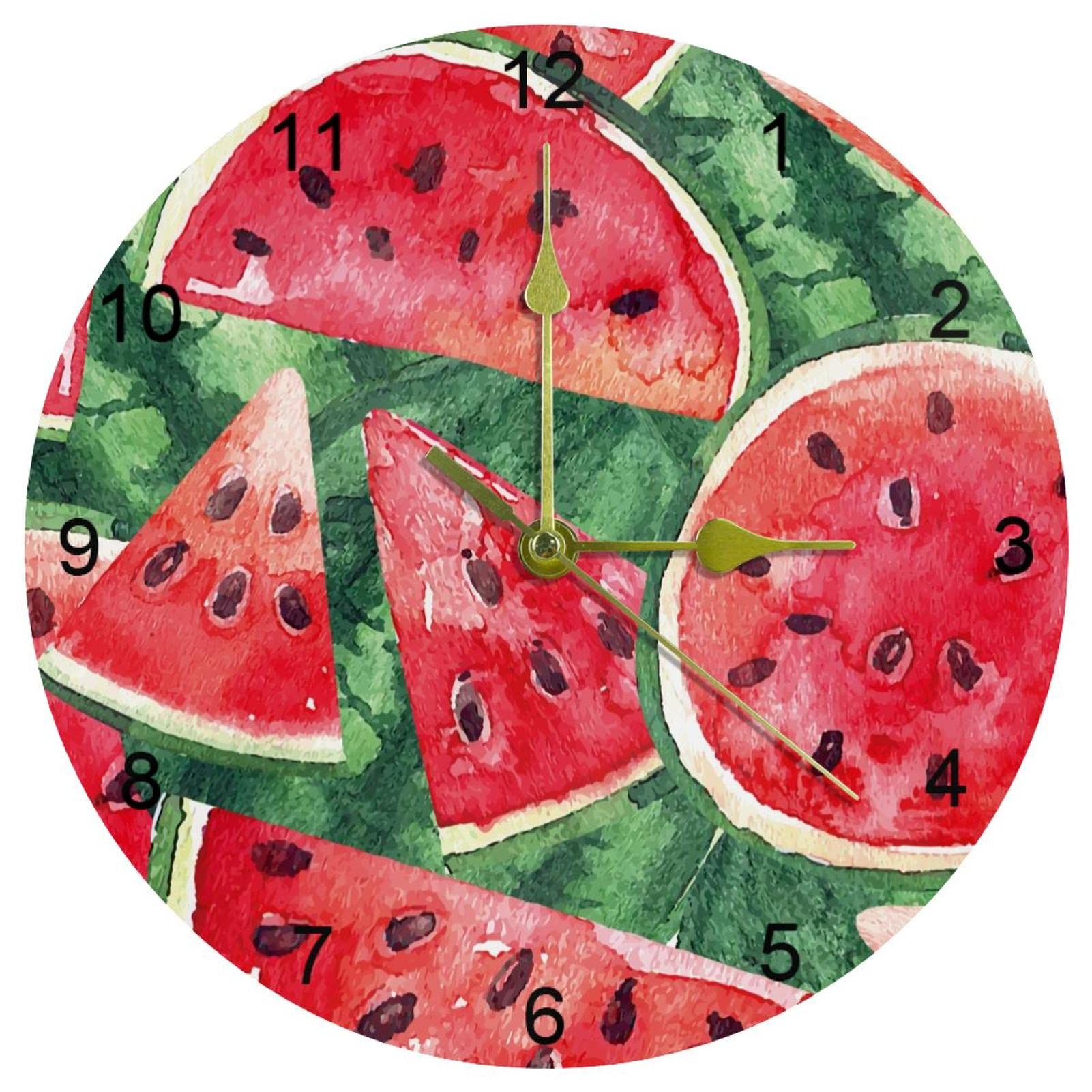 Horloge murale pastèque sans tic-tac : lisibilité et silence en cuisine