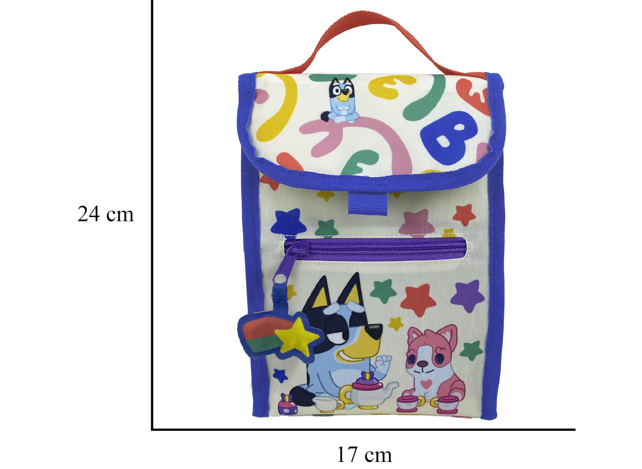 Marchi CyP: Bluey, Snack Bag, Arcobaleno, Arcobaleno, Borsa, Manici, Sostenibile, Riciclabile, Multicolor, Prodotto ufficiale