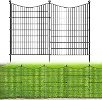 OutdoorFence 10 Panel No Dig Dog Fence 40in Tall x 23.6ft Long - Rustproof Metal Garden Barrier for Yard, Pets & Decorative Borders