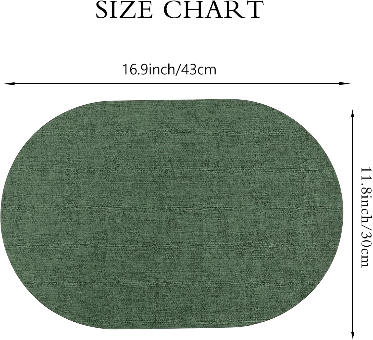 Placemats Set of 6, Faux Leather Place Mats Heat Resistant Washable Table Mats for Outdoor Dinner Kitchen, Green