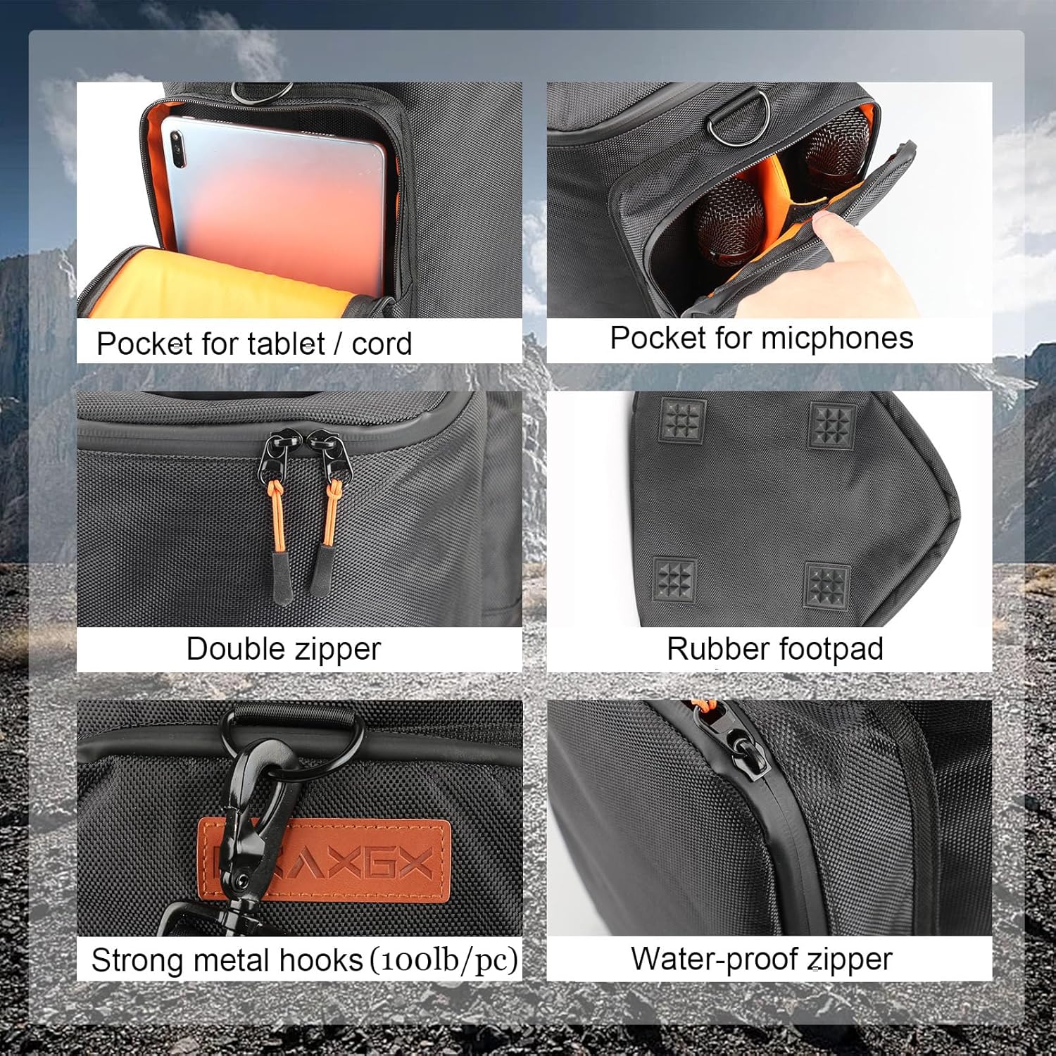 Shoulder Bag Carry Case for Bose S1 Pro+ Portable Bluetooth Speaker PA System and Microphones, Transmitters, Tablet, Power Cord Accessories - Image 4