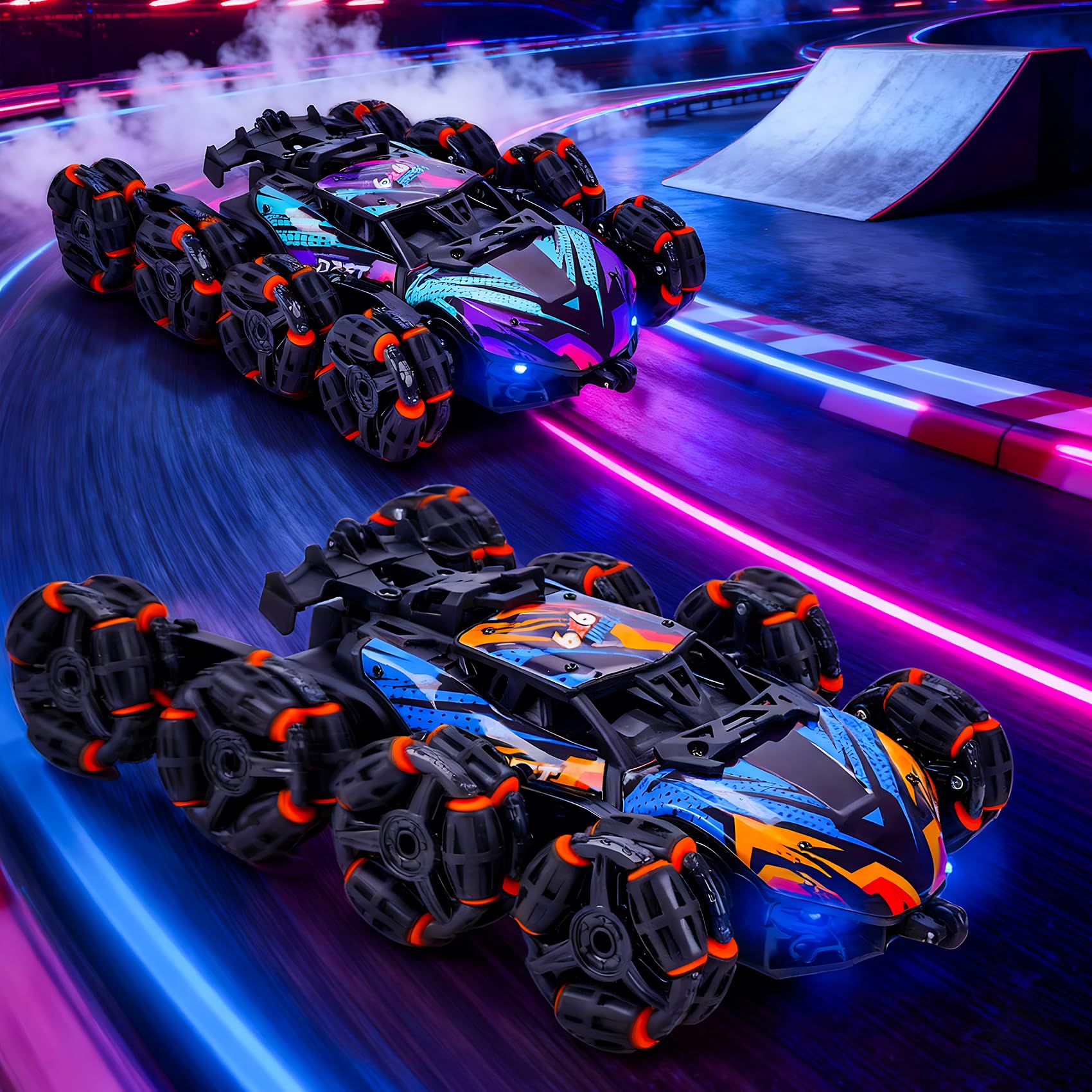 Amazon.com: NEXBOX Cool 8 Wheels Hand Controlled RC Stunt Car Toys