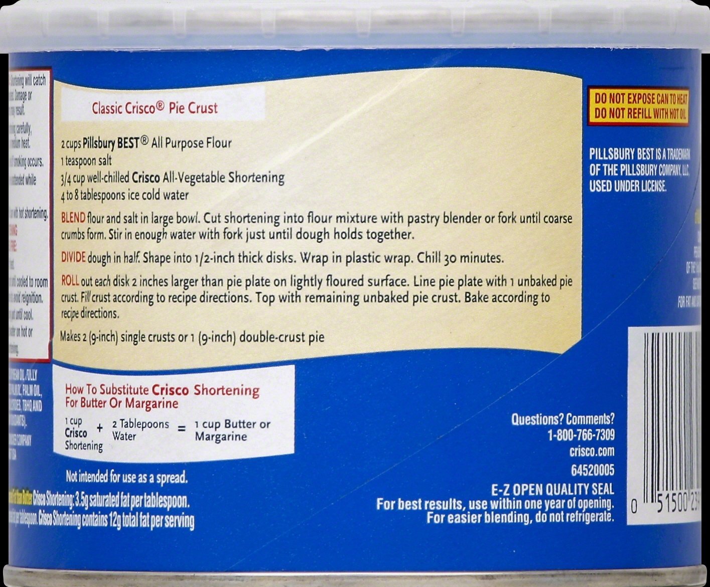 Crisco All Vegetable Shortening, 16 Ounce (Pack of 12)