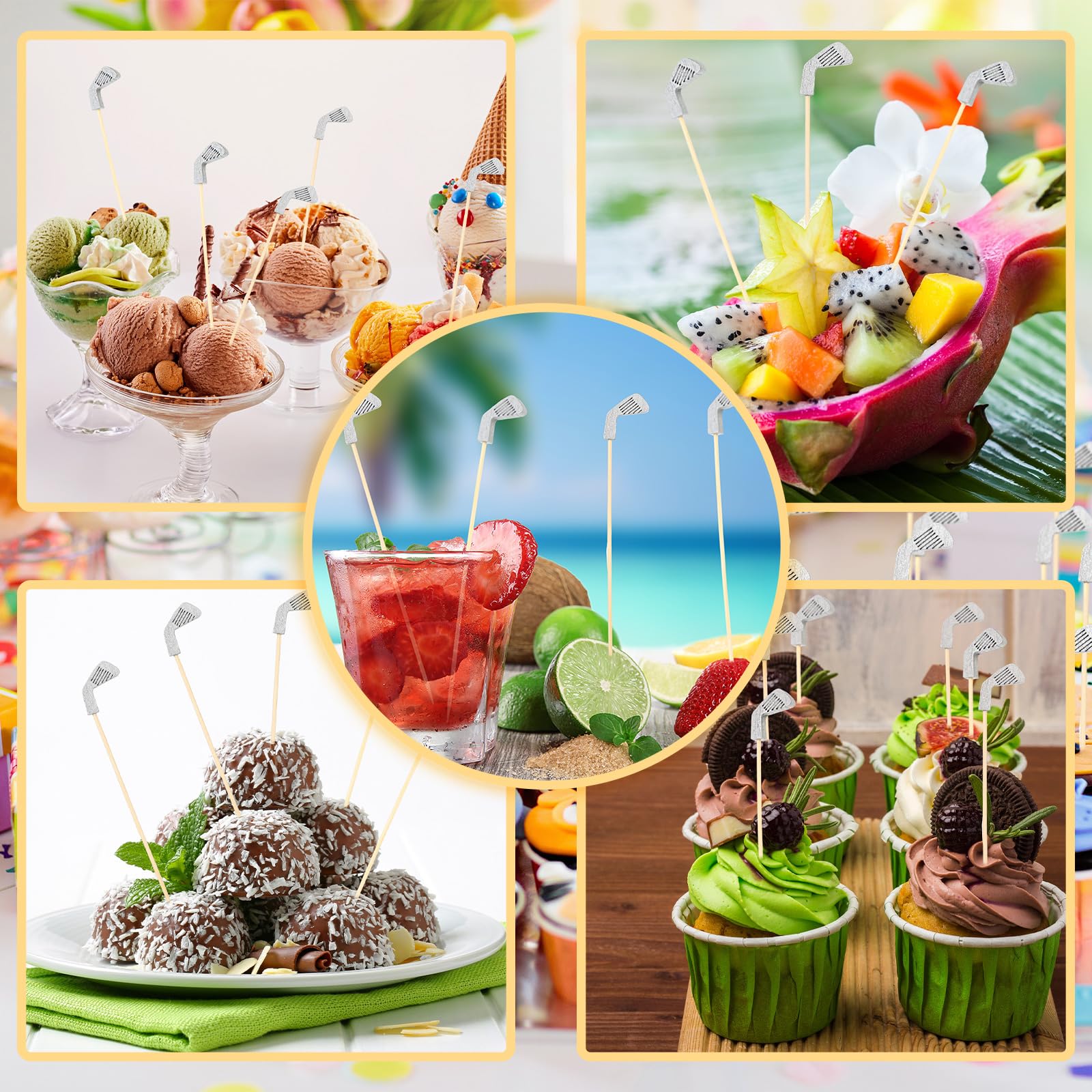 Décoration De Fête Fournitures Cocktail Picks Long Bambou