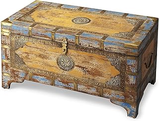 Butler Nador Painted Brass Inlay Storage Trunk