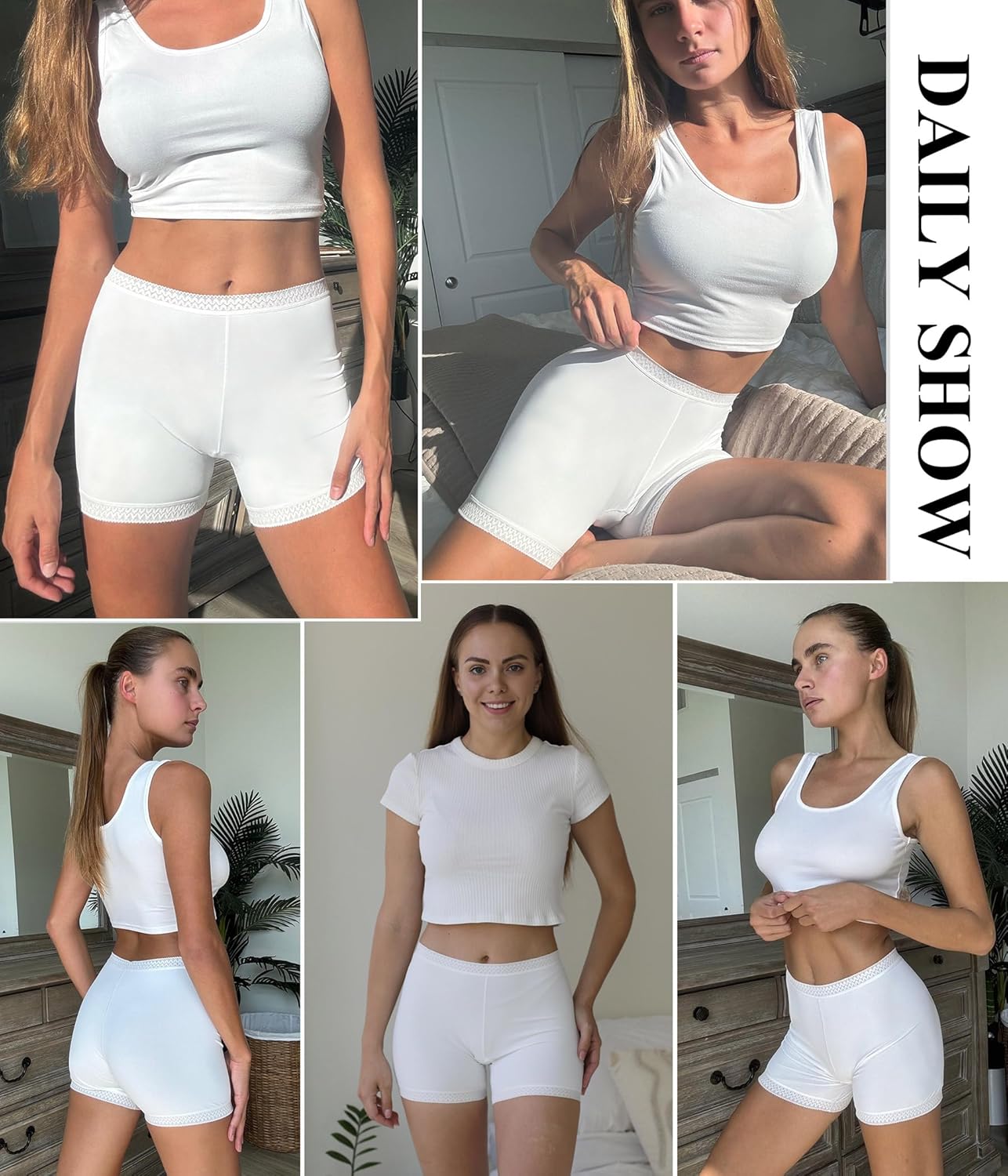 Avidlove Women's Slip Shorts for Under Dresses Seamless Under Shorts Smooth Shaping Boyshorts Panties Anti Chafing Underwear White - Image 3