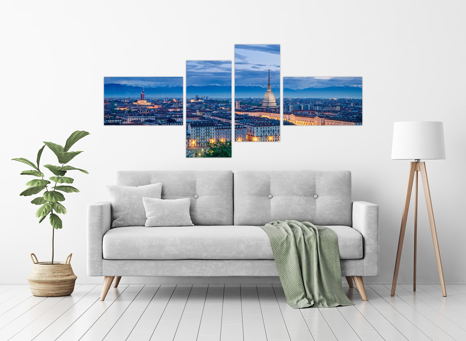 Quadro Moderno torino 160x70 cm Stampa su Tela con Telaio in Legno Arredamento Arte Arredo Astratto