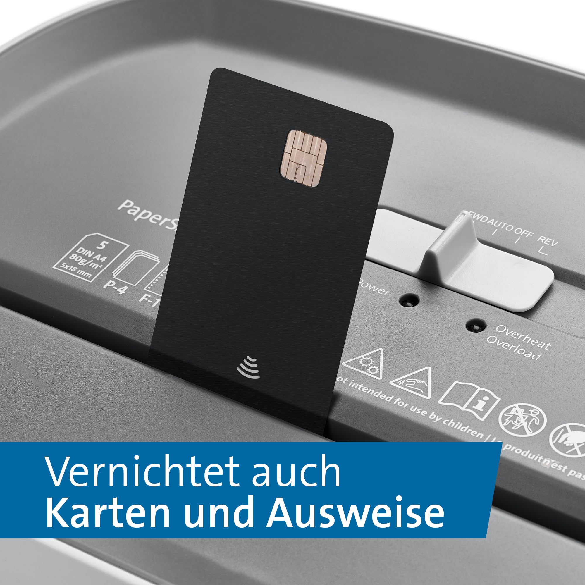 Dahle PaperSAFE PS 140 Aktenvernichter (10 Blatt, Sicherheitsstufe P4, Partikelschnitt, öl- und wartungsfrei, 12 Liter) grau