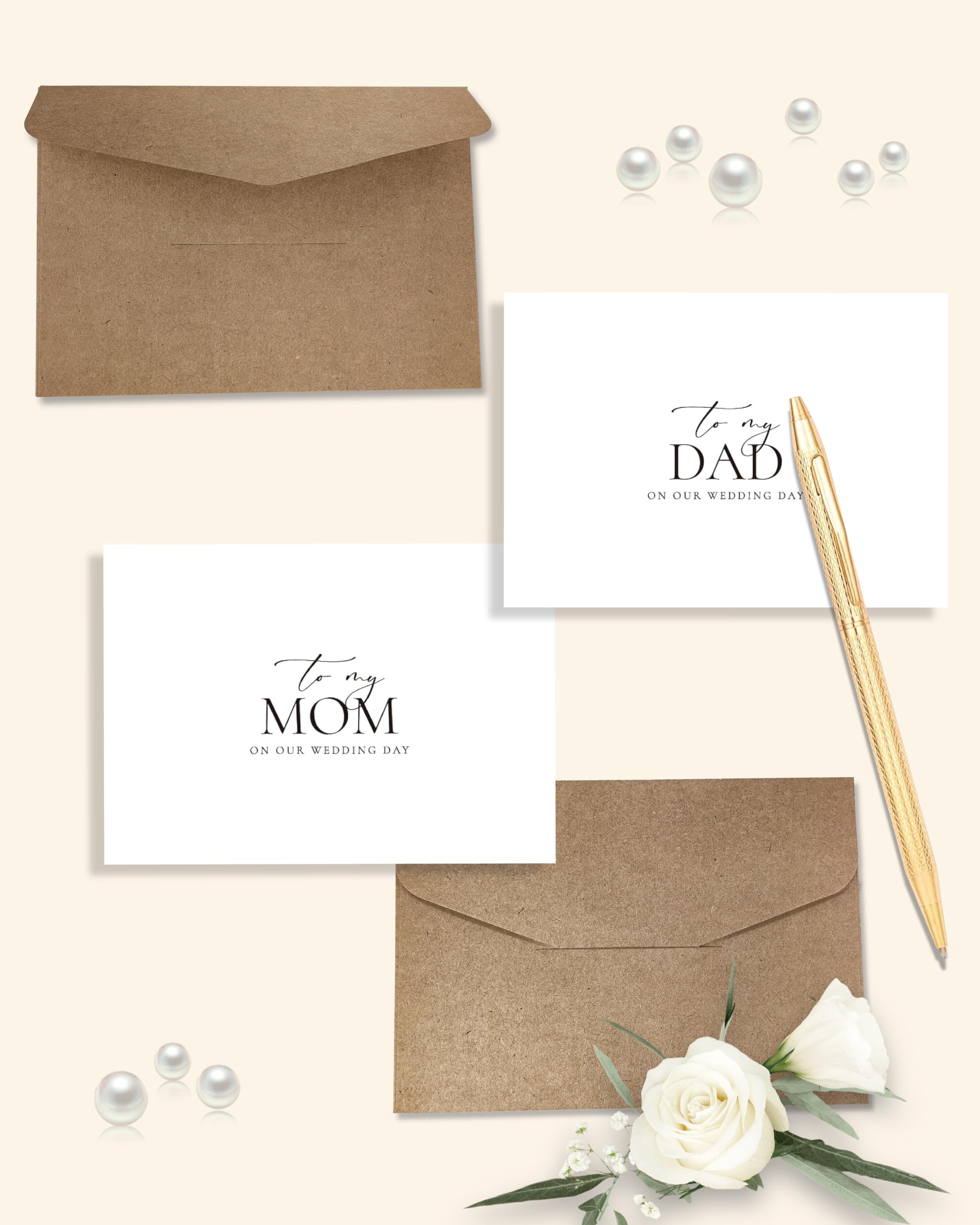 Juego de 2 tarjetas para el día de la boda para padres, para mi papá y mamá en nuestro día de boda, regalos para padres de la novia/novio (papá/mamá A)