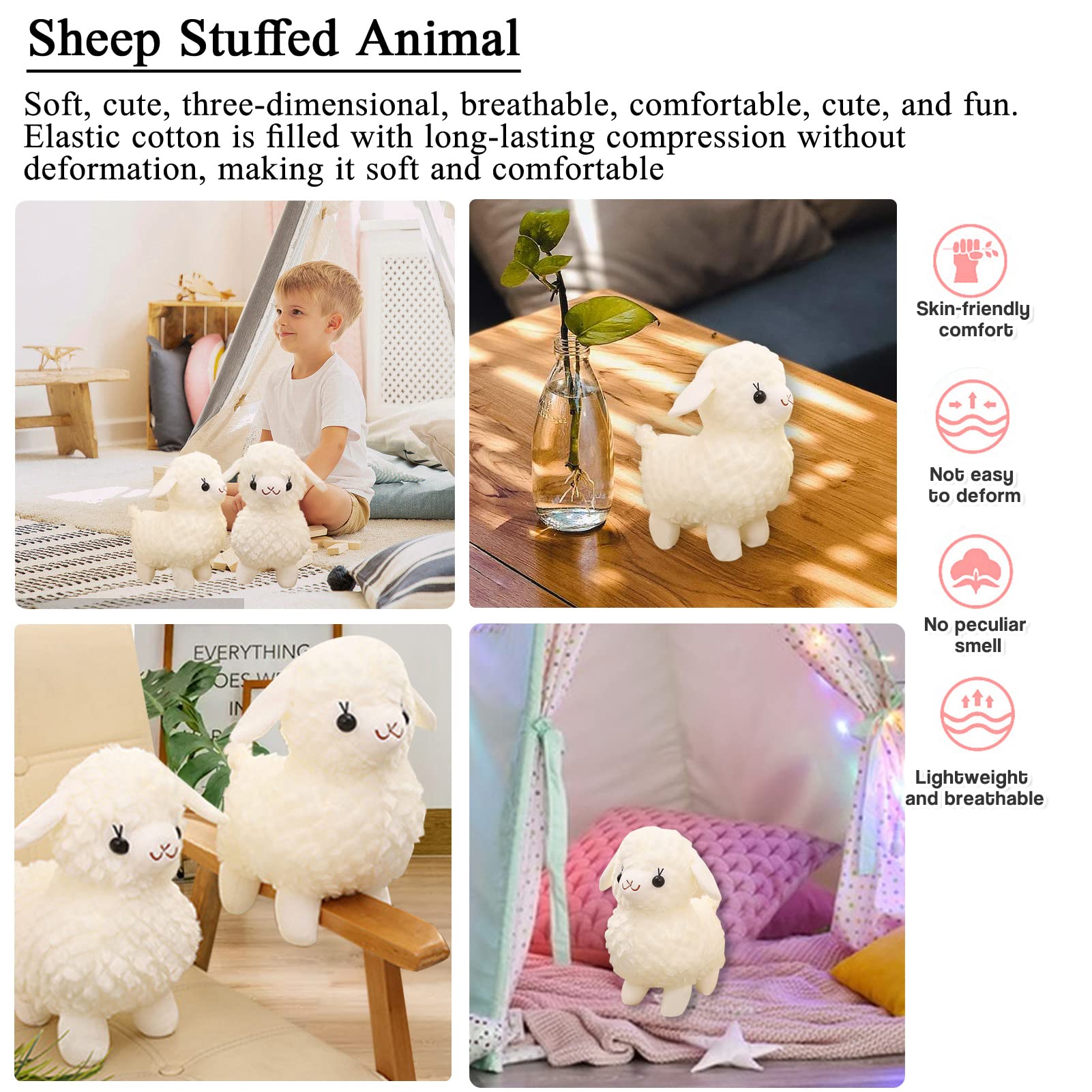 Amazon.com: HFZXM 9.8'' Sheep Stuffed Animal Lamb Plush Toys Soft