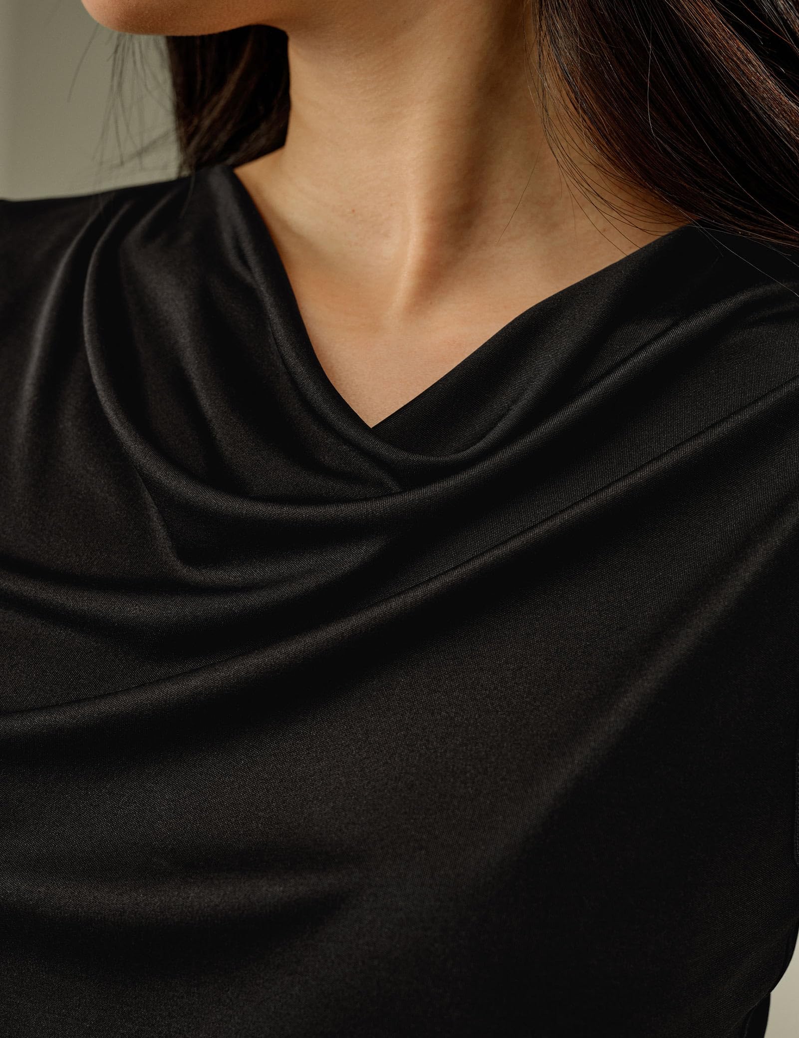 LilySilk Damen Pure Seide Jersey T-Shirt Ärmellos Slim Fit Cowl Neck Tanktop Seiden Shirt Oberteil Atmungsaktiv Elegant Bequem Basic