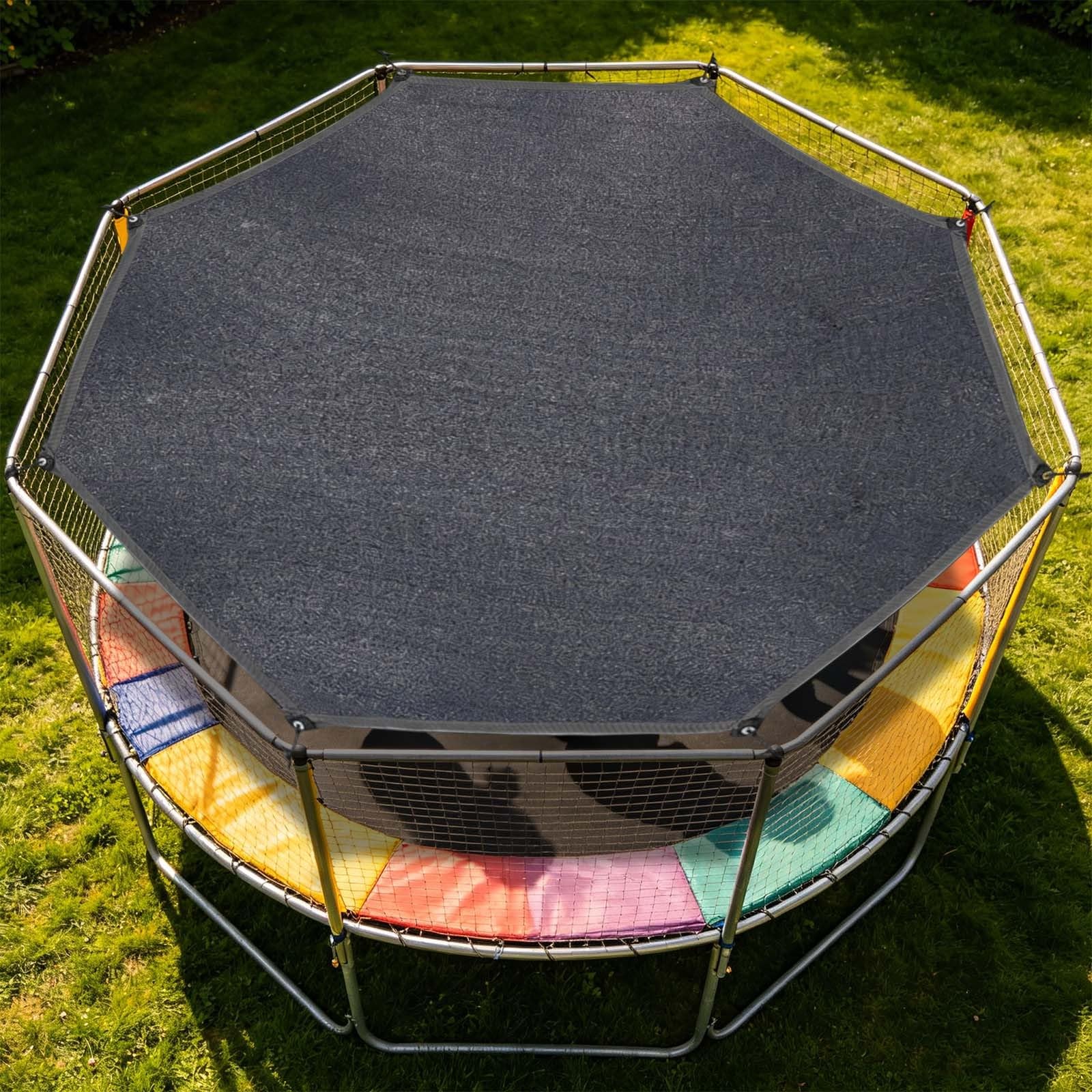Trampolin Sonnenschutz, UPF 50+ Trampolin Sonnendach für 8 Stangen, Wasserdicht Windfest Outdoor Sonnenschutz Zubehör