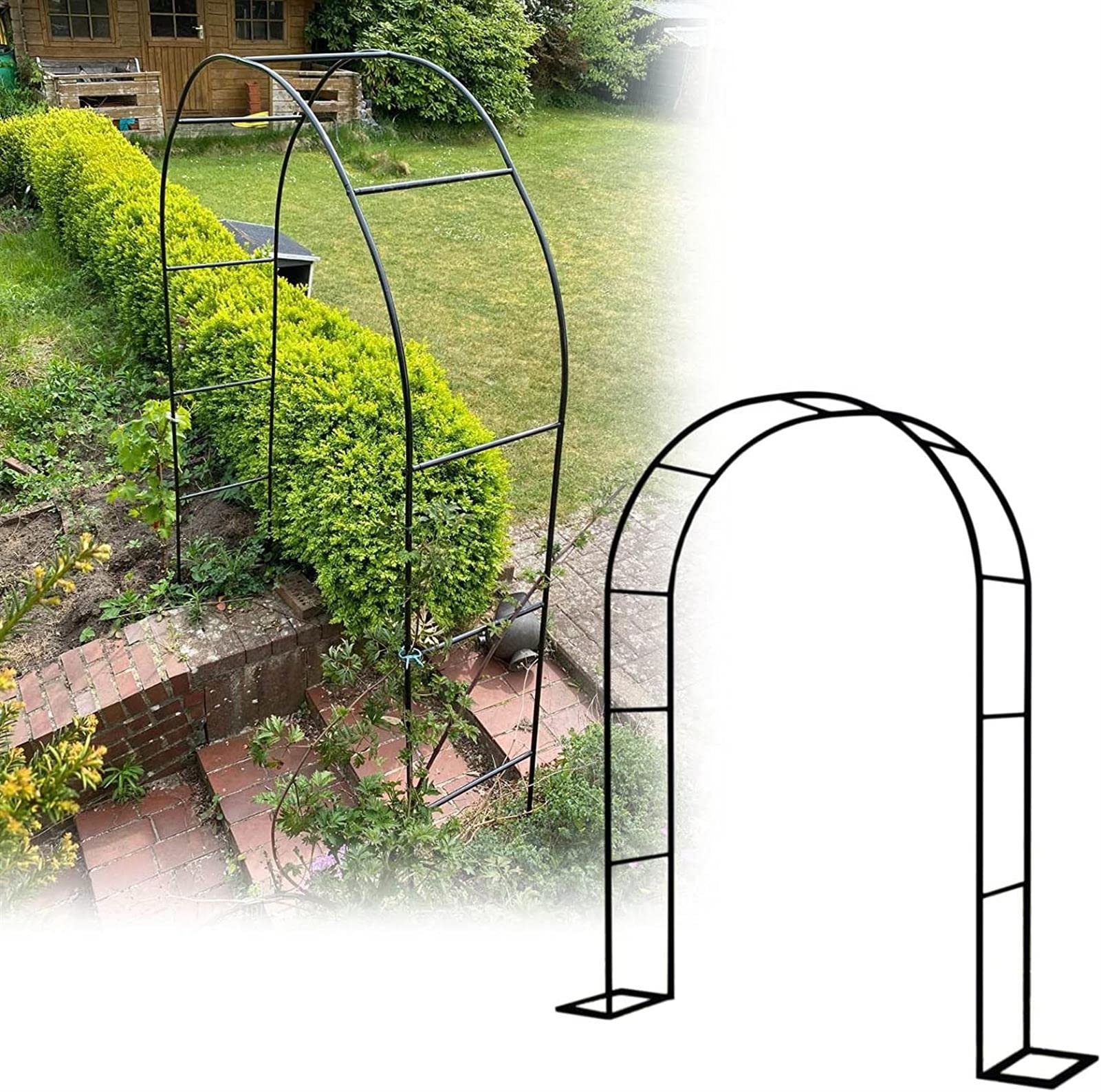 Arco Da Giardino 120x220cm 180x220cm 240x220cm Arco In Metallo Per Rose Rampicanti, Arco Di Nozze Arco Pergolato Da Giardino Con Base, Resistente,300x220x40CM