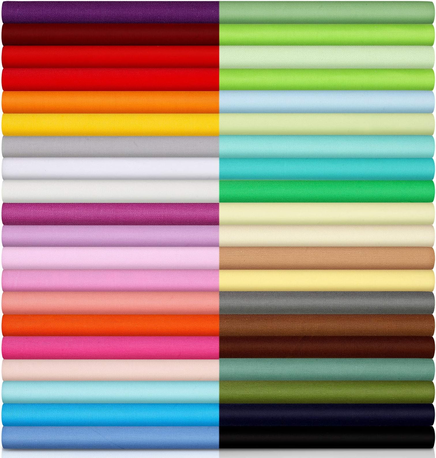 Macarrie 40 Piece Solid Color Fabric Bundles - 10 x 10 Inch Multi-Color Fabric Squares for Quilting, Patchwork, Sewing & Craft (Classic Color)