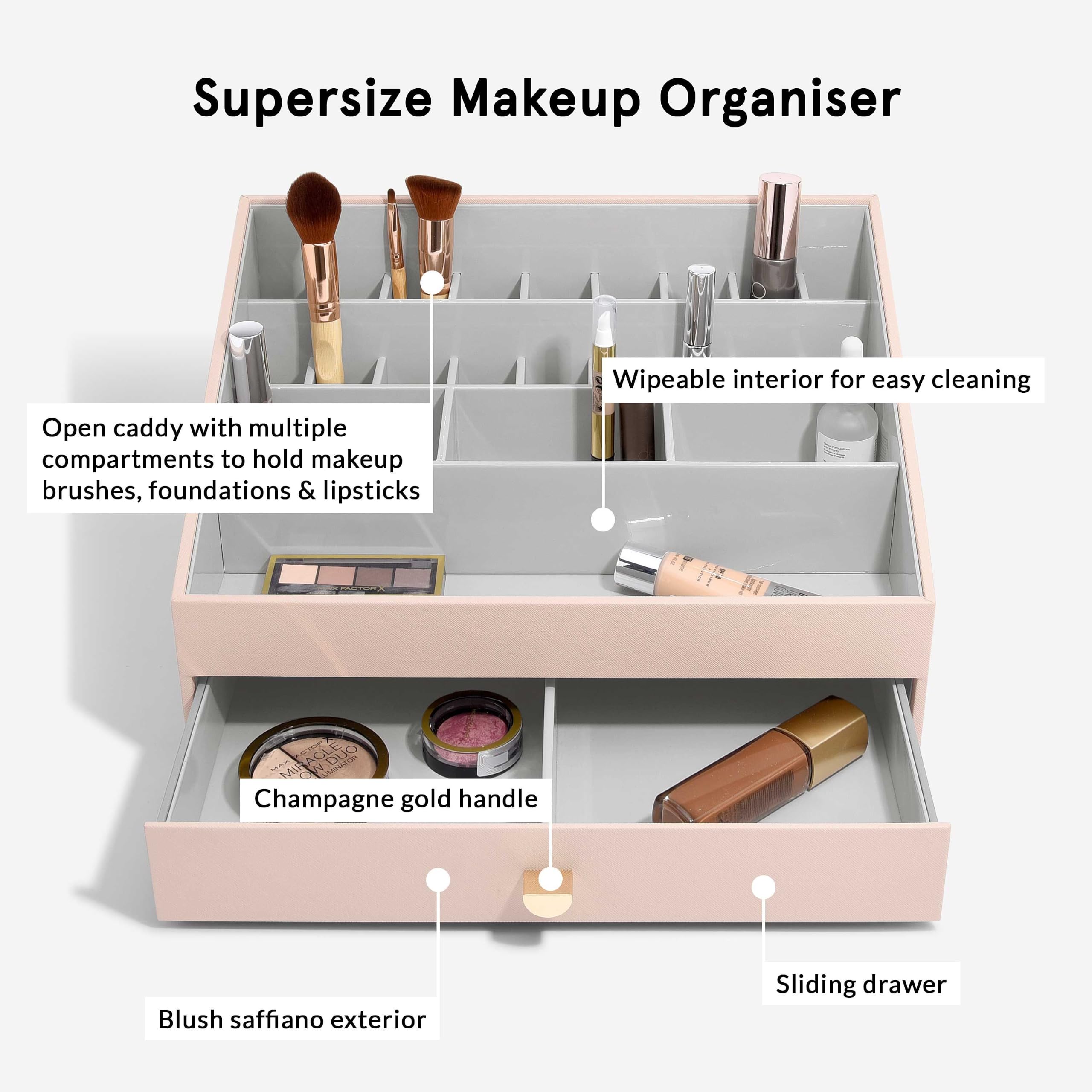 Stackers Organiseur de maquillage rose poudré
