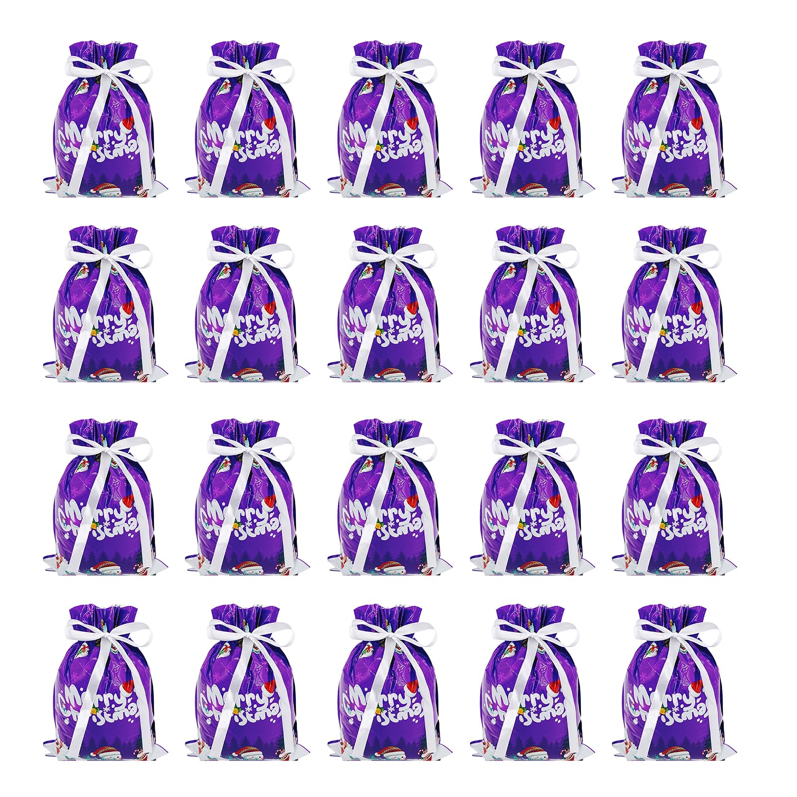 KAQNTUD Christmas Party Bags Plastic Drawstring Closure Design Reusable Packaging Solution Reusable Christmas Party Bags