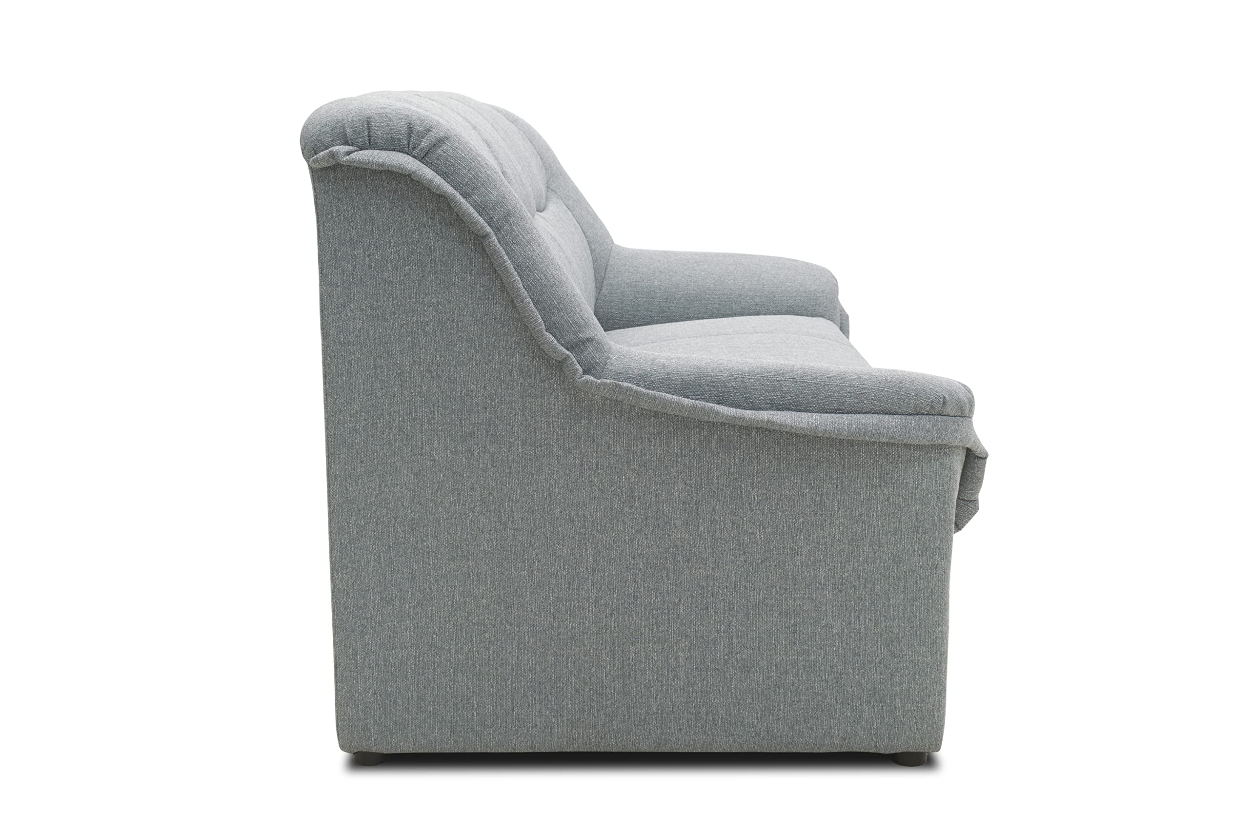 DOMO. Collection Canapé Berlin Classique 3 Places avec Ressorts de qualité supérieure, 3 Places, 178 x 90 x 89 cm (l x p x h), argenté
