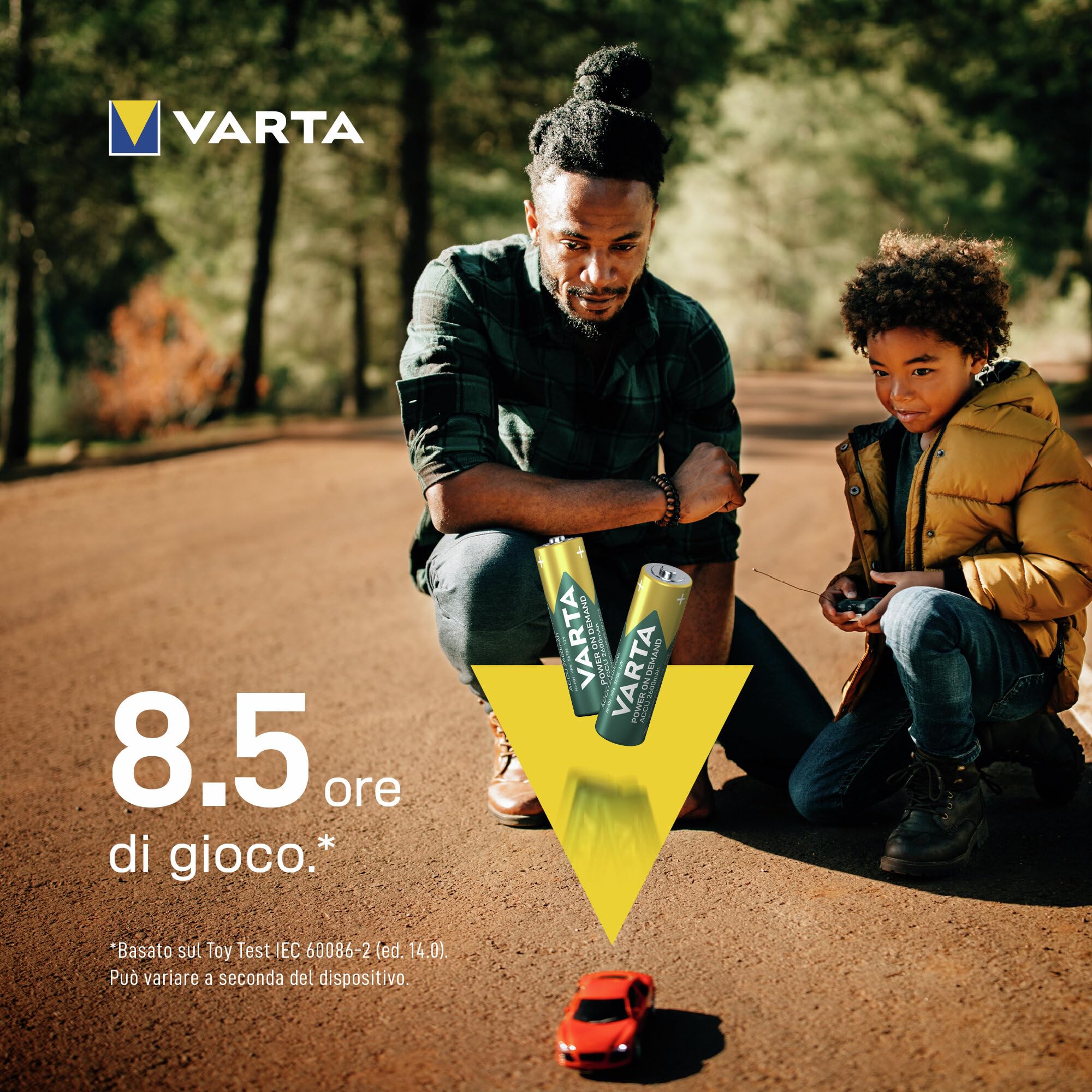 VARTA Batterie ricaricabili AARechargeable Ready2Use precaricata Mignon Ni-Mh (pacco da 4, 2600mAh), ricaricabile senza effetto Memory - pronta all'uso