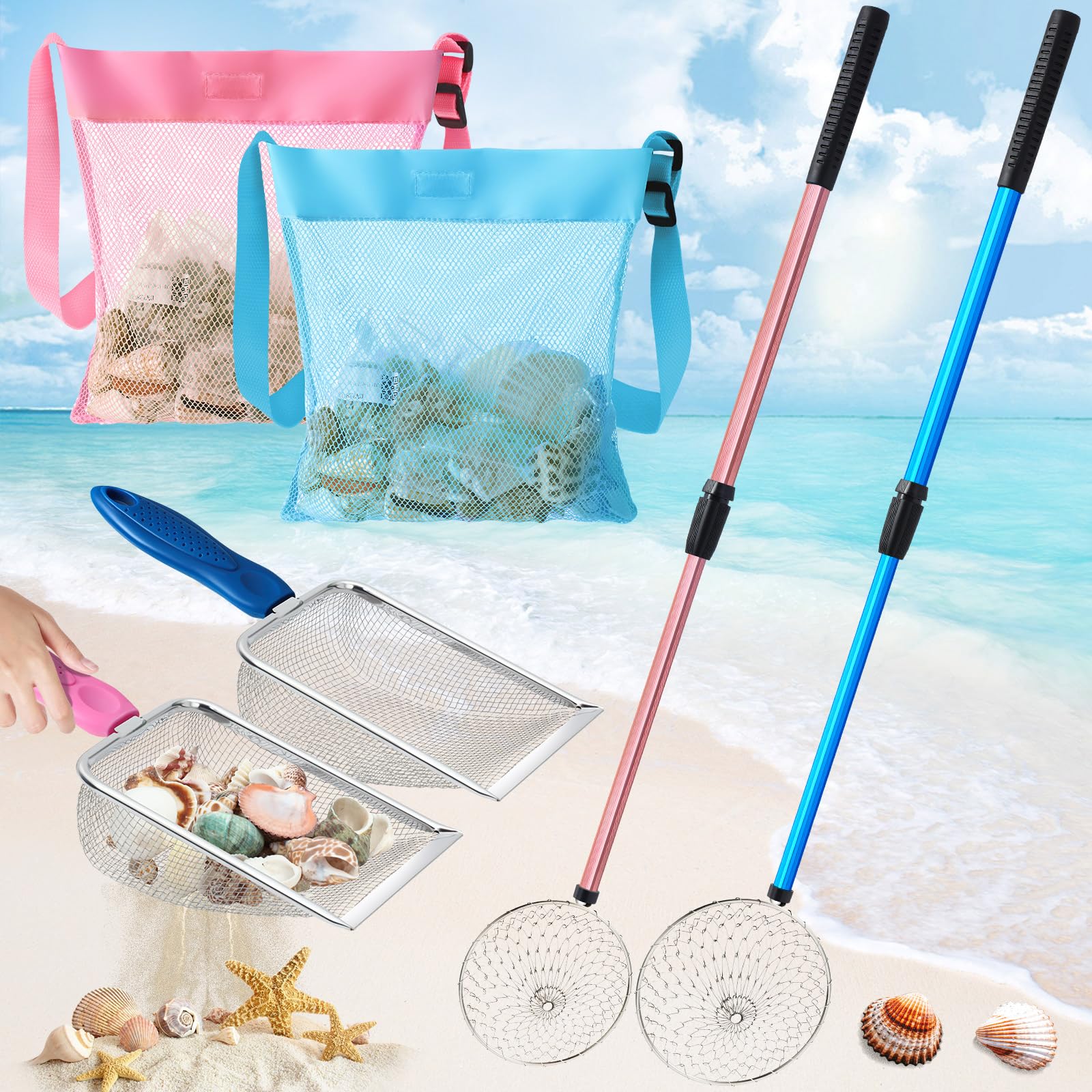 トップス pluti Beach shell SET Amazon.com: Liliful 6 Pcs New Shelling Tools for Beach Include 2