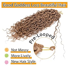 Col Bling Goddess Locs Crochet Hair 14 Inch, 8 Packs Faux Locs Crochet Hair Pre Looped for Women, Boho Crochet Locs with Curly Ends (14 Inch 27)