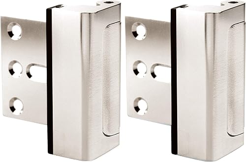 Door Lock for Home Security (2-Pack) - Easy to Install Door Latch Device, Aluminum Construction, Satin Nickel Door Locks for Door Security  Child