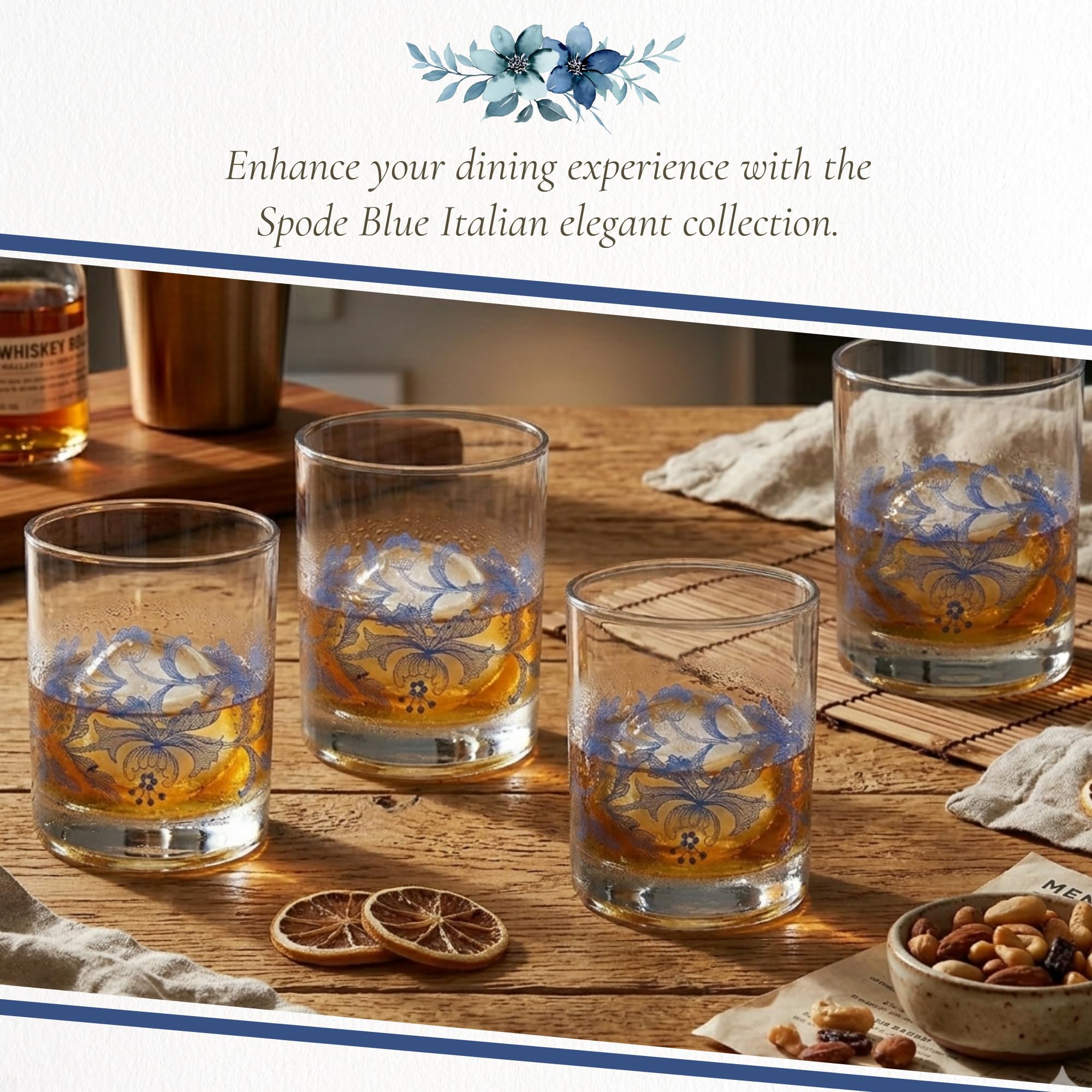 Spode Blue Italian Glasses - Set of 4 -5