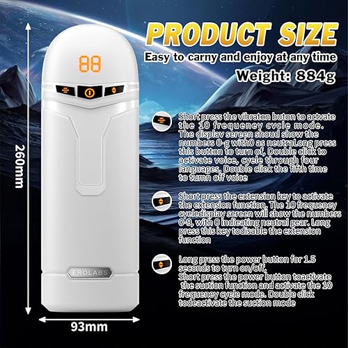 Miniatura 5 de Bomba de crecimiento para hombre con bomba de vacío de succión fuerte con pantalla ED, potente bomba de vacío eléctrica en pulgadas, conjunto de