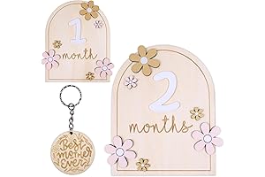 Floral Monthly Milestone Wooden Circle: Capture Baby's Precious Moments