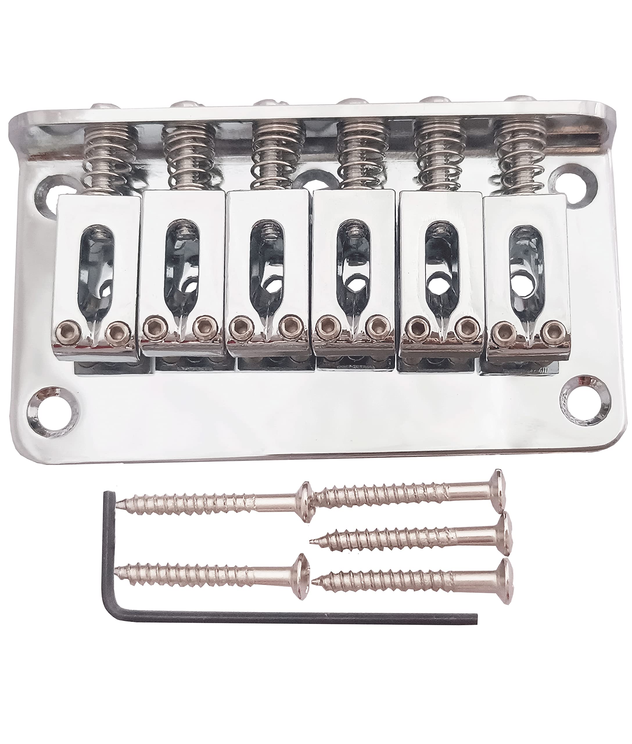 NC AYUBOUSA 75mm Fixed Top Load Hardtail Guitar Bridge Saddle for 6 String Fender American Stratocaster Telecaster Strandard, Chrome