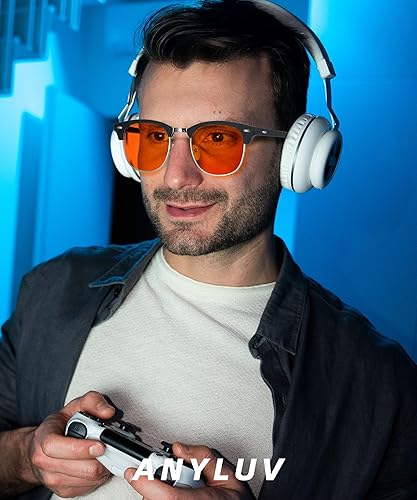 Miniatura 2 de ANYLUV Gafas de luz azul para hombre, antifatiga ocular, para computadora, juegos, bloqueo de luz azul, bloqueador de lentes para mujeres UV400