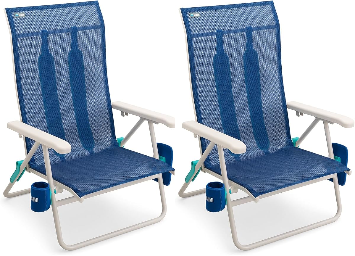 Sombra Shibumi | Silla de playa portátil para adultos | Marco de grado marino antioxidante | Capacidad de 300 libras | Correas acolchadas para mochila | Pesa 8 libras | Tela transpirable