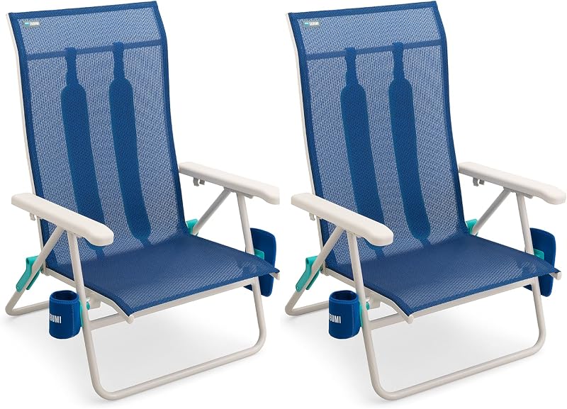 Sombra Shibumi | Silla de playa portátil para adultos | Marco de grado marino antioxidante | Capacidad de 300 libras | Correas acolchadas para mochila | Pesa 8 libras | Tela transpirable