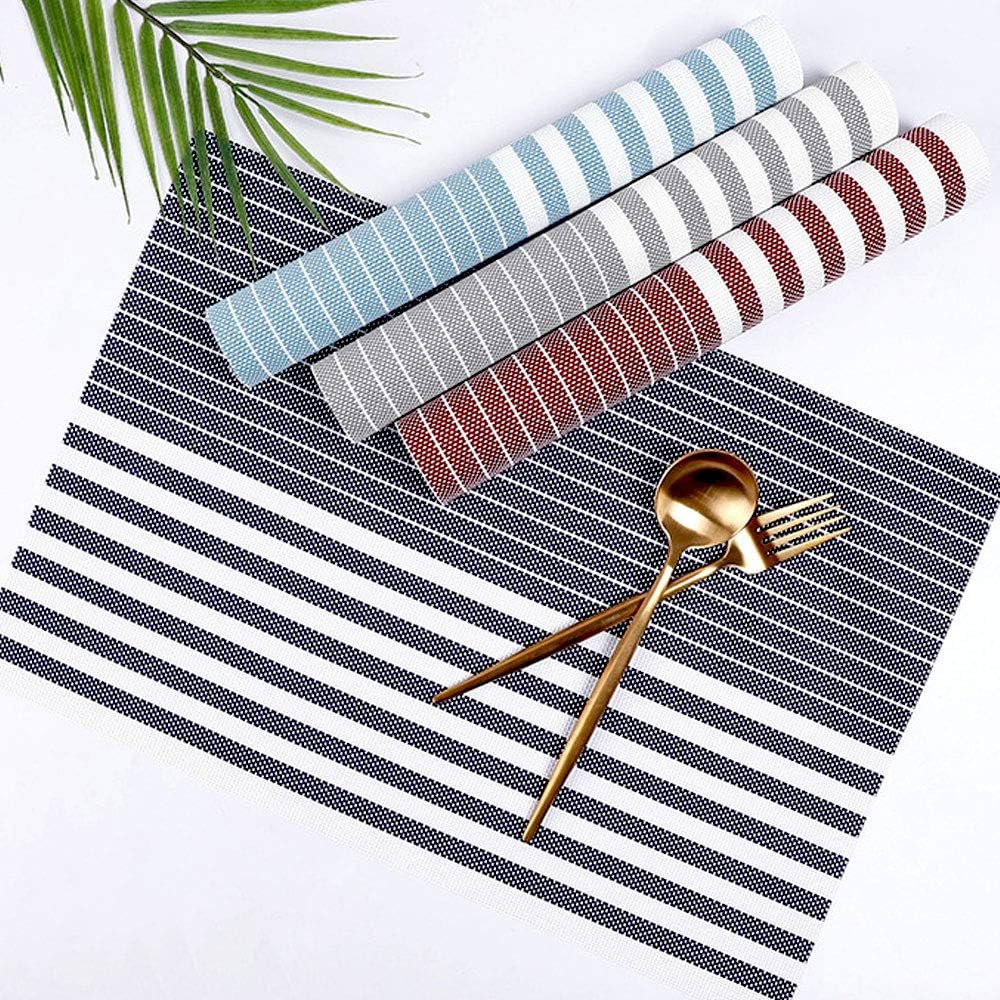 Exclusive Discount 🔥 UMORNING Placemats for Dinner Table 8 Packs Washable Easy to Clean PVC Placemat for Kitchen Table Heat-Resistant Woven Vinyl Table Mats (Brown Strips) Exclusive Discount 80% Offer UMORNING Placemats for Dinner Table 8 Packs Washable Easy to Clean PVC Placemat for Kitchen Table Heat-Resistant Woven Vinyl Table Mats (Brown Strips)
