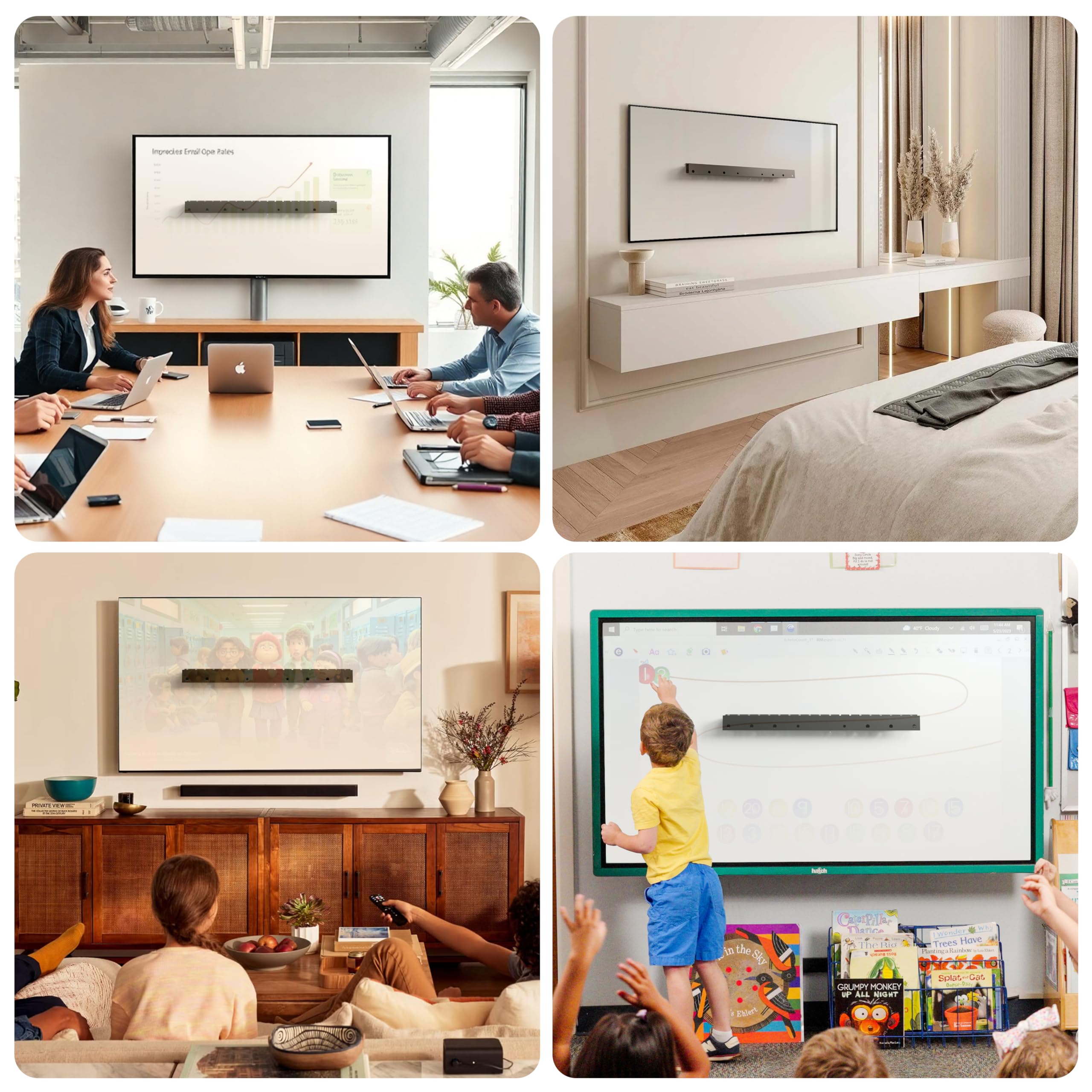 Antimbee Supporto da Parete per TV per 37 a 75”, Fino a 68 KG, Max VESA 600 x 400 mm, Staffa TV Universale per la Maggior Parte TV LED, LCD, OLED, Piatto e Curvo
