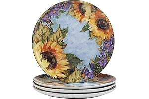 Certified International 11" Sunflower Bouquet Dinner Plates, Set of 4