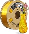OVERTURE Soie PLA Filament 1.75mm, Bobine de 1kg(2,2lbs), Précision dimensionnelle +/- 0,02 mm (Soie Or)